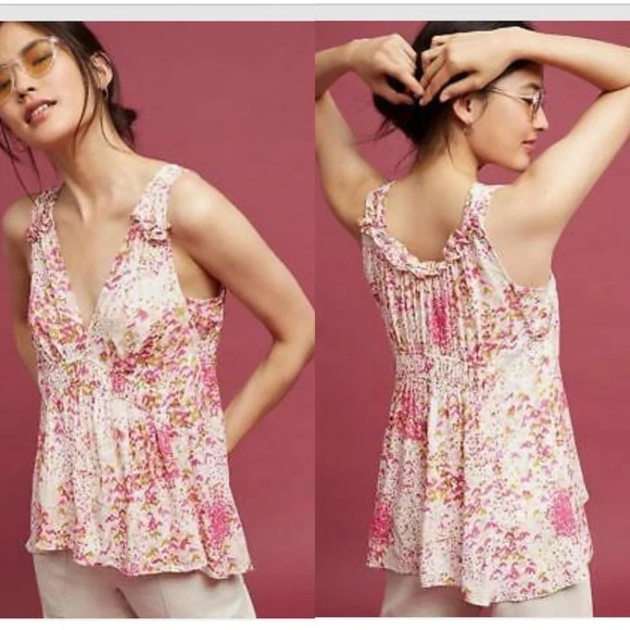 Anthropologie MAEVE BRETTA Gathered Top Size XS - Picture 1 of 6